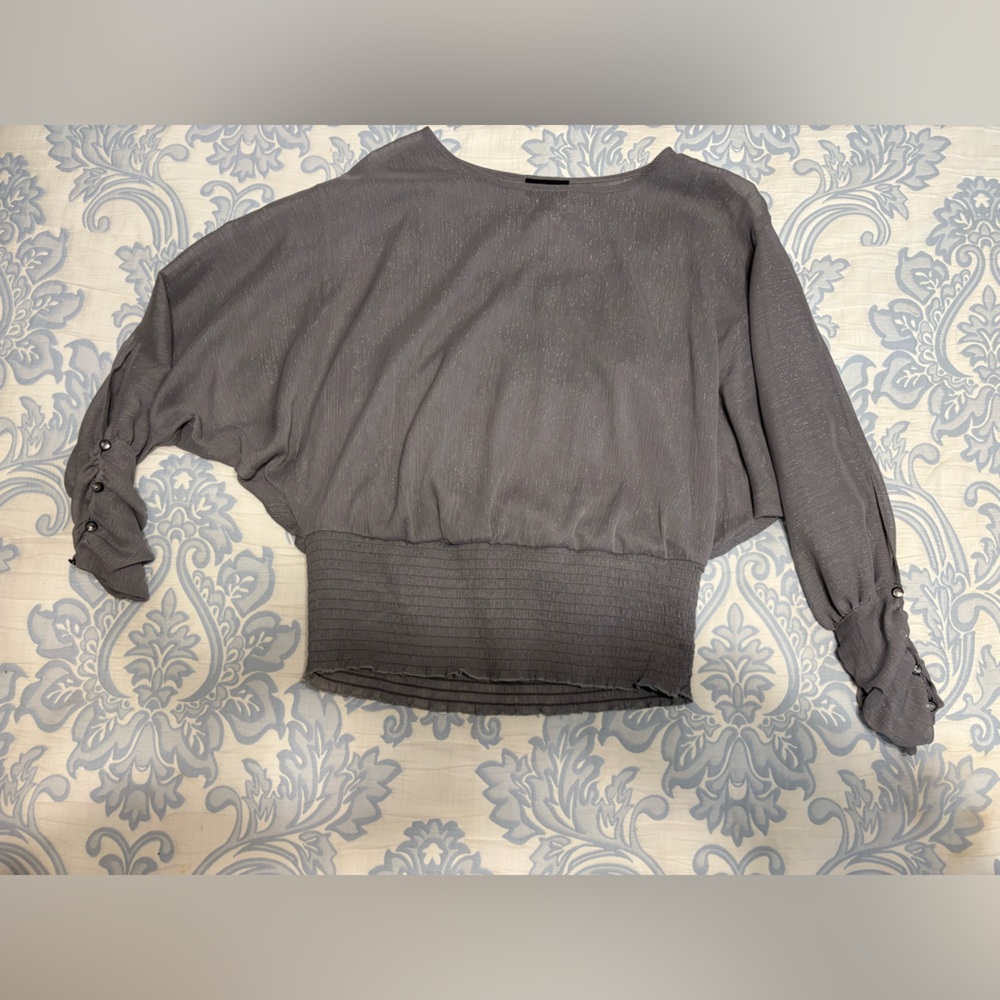 Iz Byer Gray Long Sleeve Top